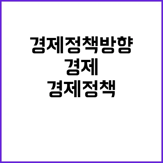 경제정책방향 차질 없는 계획의 진실은 무엇?