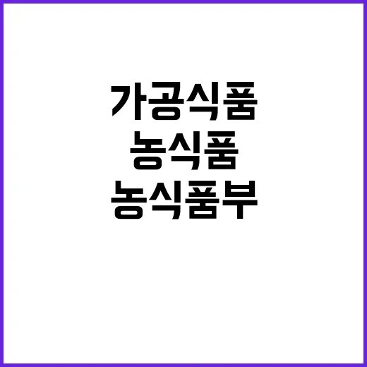 “가공식품 가격인상 농식품부의 지속 소통 전략”