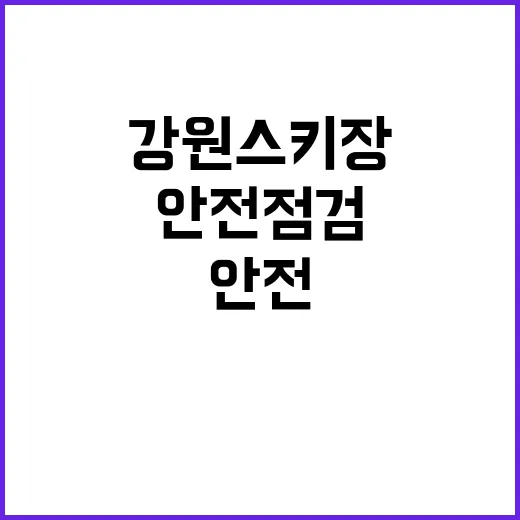 안전 점검 강원 스키장 세 곳의 문제점 발견!