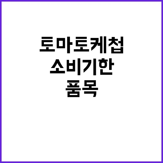 토마토케첩 소비기한 정보 275개 품목 공개!