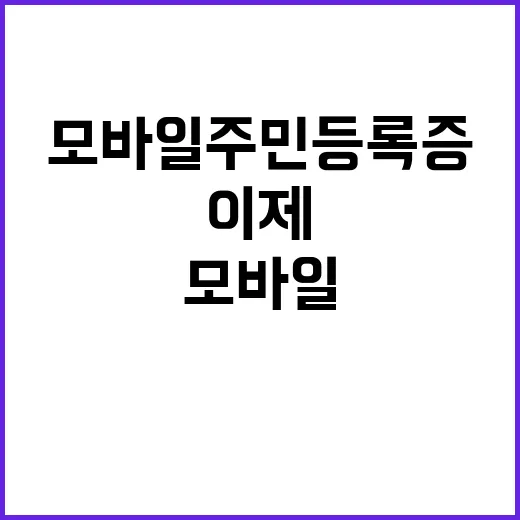 모바일 주민등록증 이제 당신의 주머니에 들어온다!