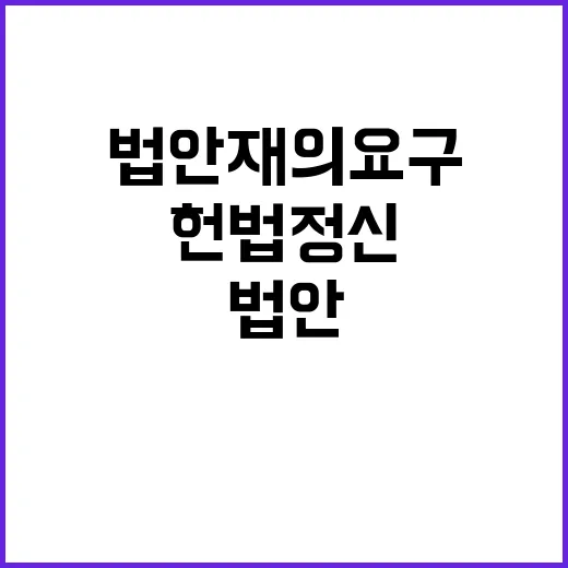 법안 재의요구 헌법정신 중요성 강조!