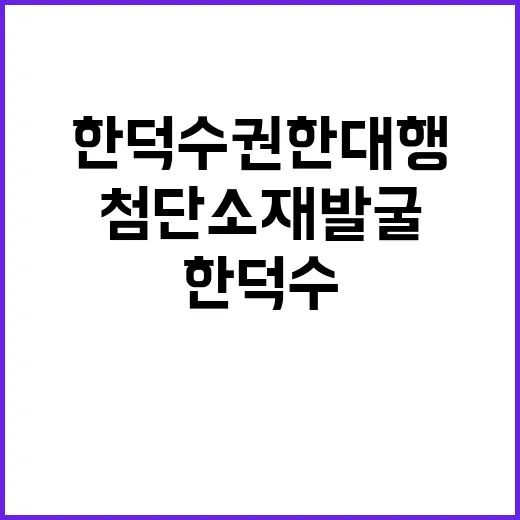 첨단소재 발굴 한덕수 권한대행의 비상한 계획!