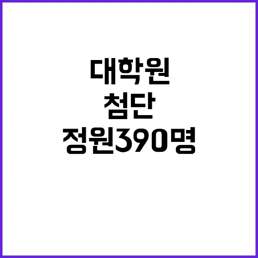 “교육부 첨단대학원 정원 390명 큰 변화 예고”