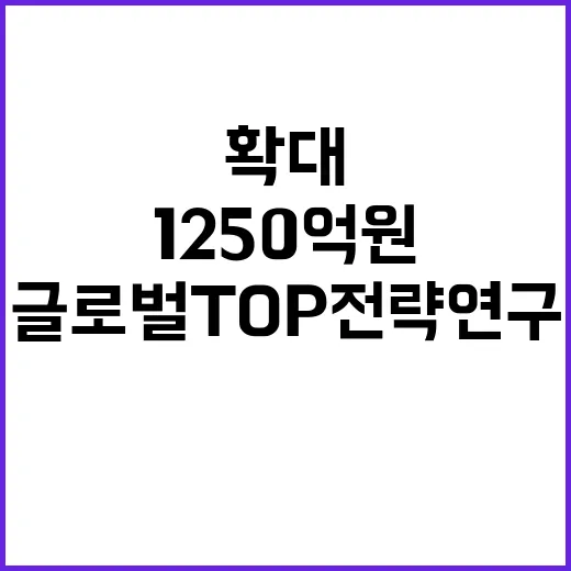 글로벌 TOP 전략연구 연 1250억 원 지원 확대!