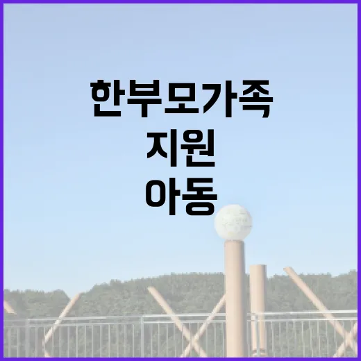 한부모가족 예산 증가…아동 지원 및 주거 강화!