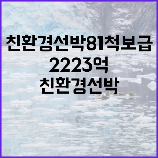 친환경 선박 81척 보급 위한 2223억 지원 결정!