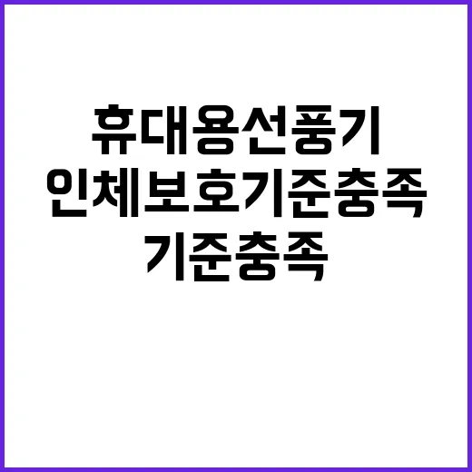 휴대용 선풍기, 인체 보호 기준 충족 사실 공개!