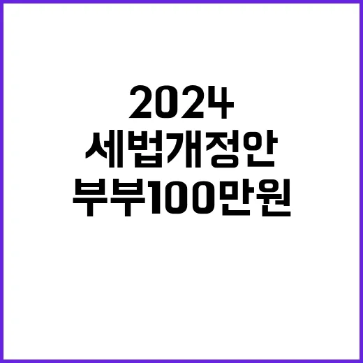 2024 세법 개정…