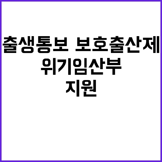 위기임산부 지원, 출생통보·보호출산제 효과 드러나!