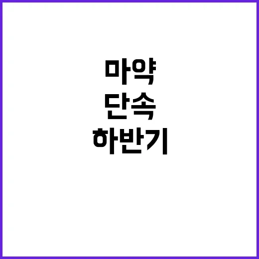 마약 검거 30% ↑, 하반기 단속 강력 적용!