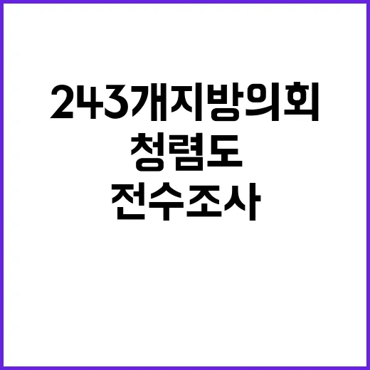 청렴도 평가, 243개 지방의회 전수 조사 시작!