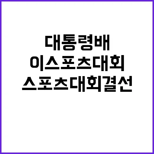 이스포츠대회 결선 대통령배 온라인 생중계 놓치면 안 돼!