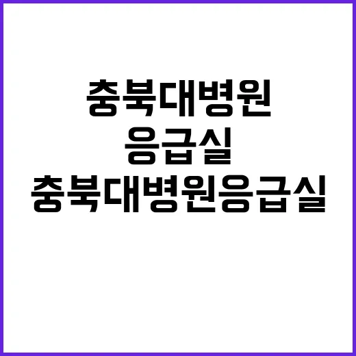 복지부 충북대병원 응급실 정상 운영 중 진실 공개!