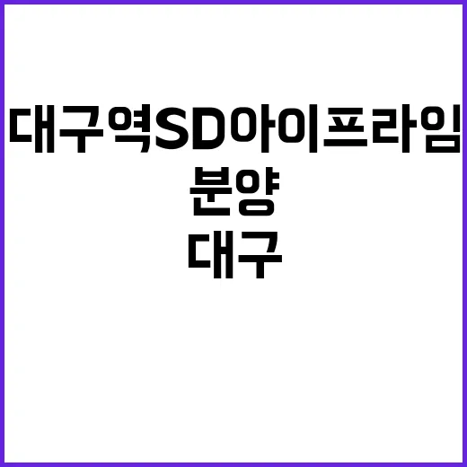 대구역 SD아이프라임 분양 시작 입지와 가격은?