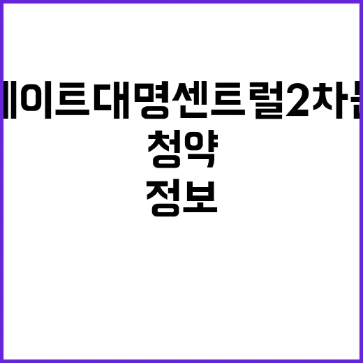 힐스테이트 대명 센트럴 2차 분양가 청약정보 빠르게 확인!