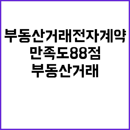 부동산거래 전자계약 만족도 88점으로 급증!