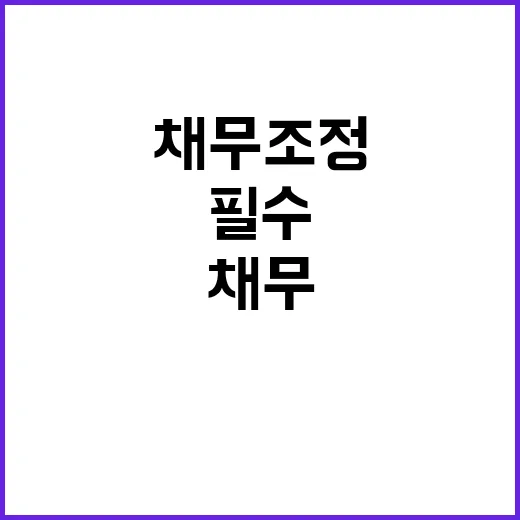 국가 총부채 적정 관리와 채무조정은 필수!