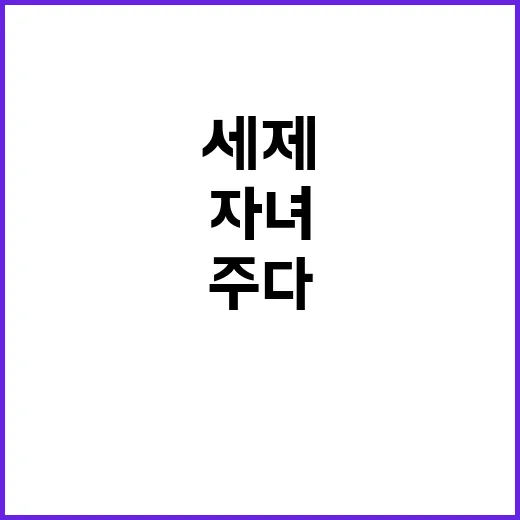 세제혜택 자녀 양육…