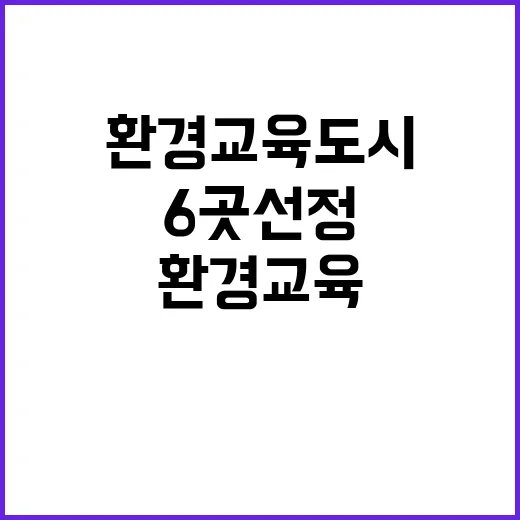 환경교육도시 충북 등 6곳 선정 소식 공개!