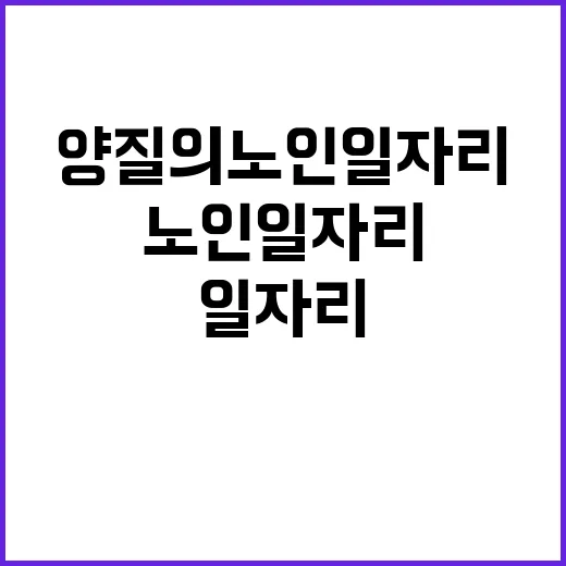 양질의 노인일자리 …