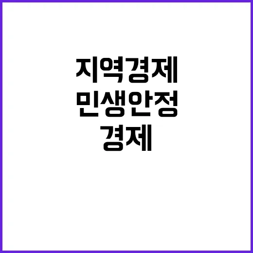 지역경제 투자 민생…