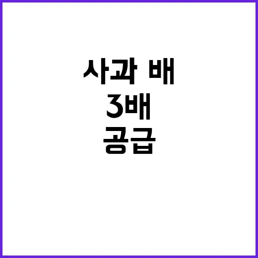 사과·배 공급 평시…