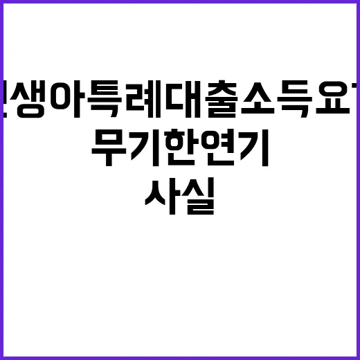 신생아특례대출 소득요건 무기한 연기? 사실은 이렇다!