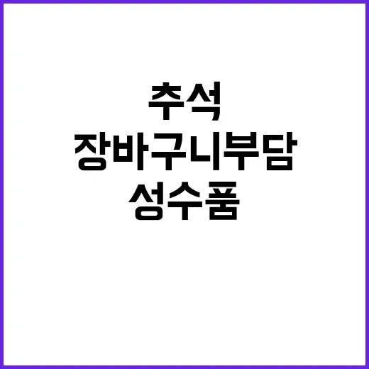 추석 성수품 장바구니 부담 완화 소식 공개!