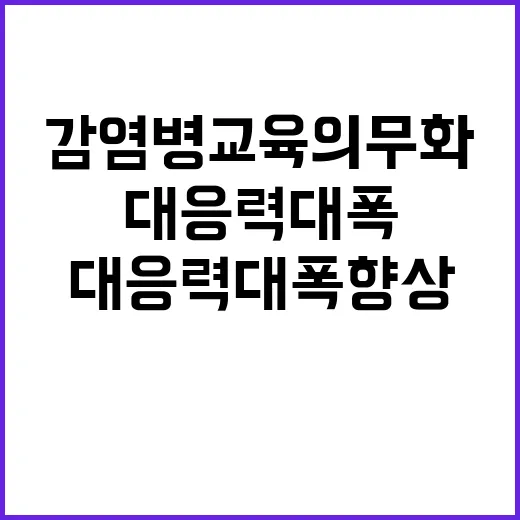 감염병 교육 의무화…국가 대응력 대폭 향상!