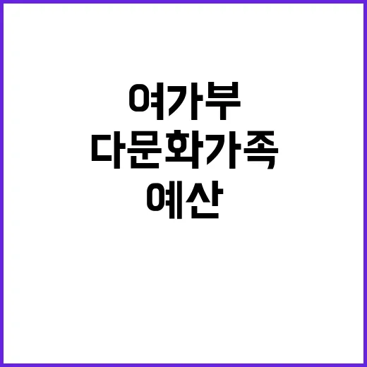 다문화가족 지원사업 여가부의 예산 편성 비밀 공개!