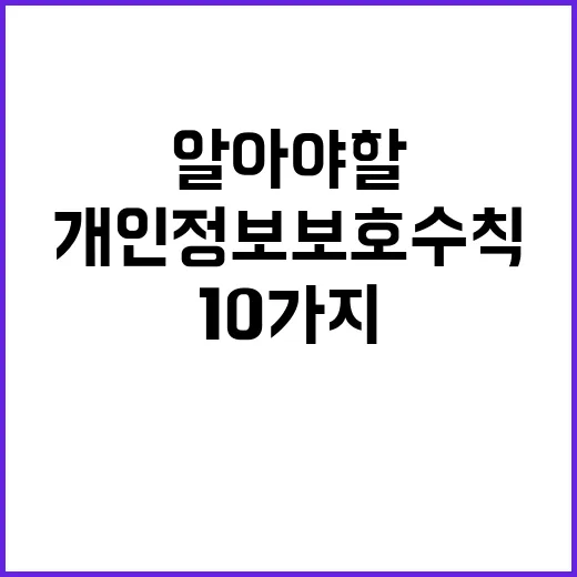 개인정보 보호 수칙 당신이 알아야 할 10가지!