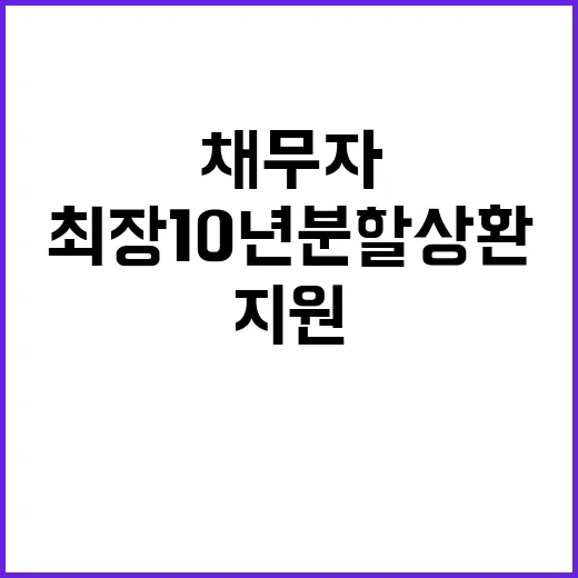 채무자 지원…최장 10년 분할상환 소문 퍼진다!