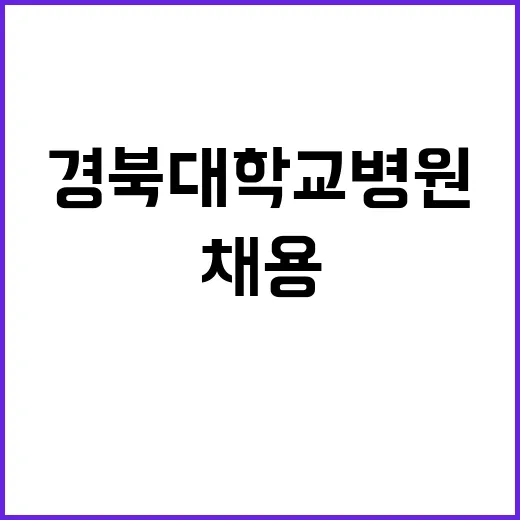 칠곡경북대학교병원 2024년 10월 2차 임시직원 모집공고(간호사A B 업무보조 의료기사(방사선사))