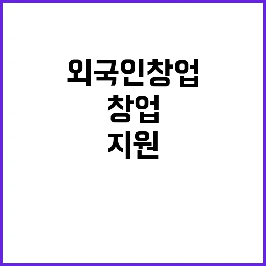 외국인 창업 최대 6000만 원 지원! 클릭하세요!