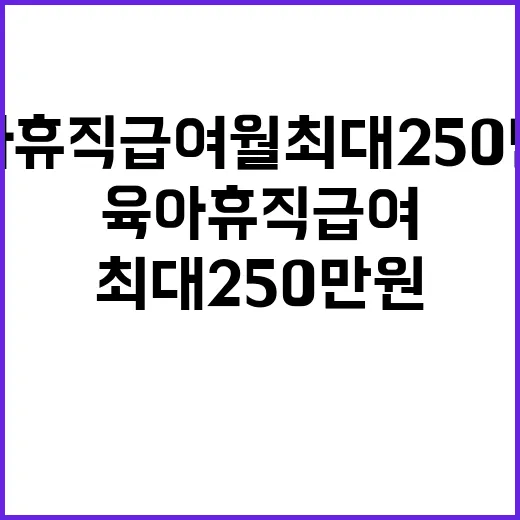 육아휴직급여 월 최대 250만원 지원! 지금 확인하세요!