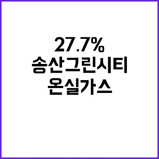 송산그린시티 온실가스 27.7% 감소 기대의 혁신!