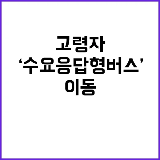 ‘수요응답형 버스’ 고령자 이동 편의 혁신!