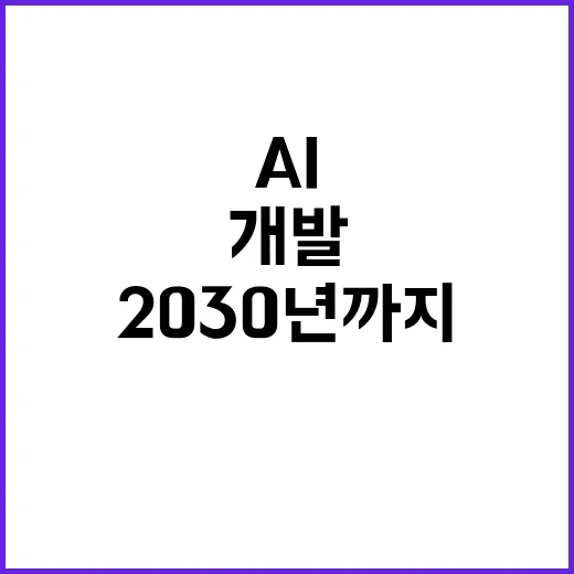 AI 프로젝트 2030년까지 600개 연구개발 추진!