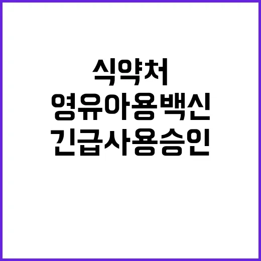 영유아용 백신 식약처 긴급사용승인 뉴스 화제!