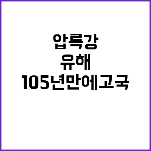 ‘압록강’ 유해 105년 만에 고국 품으로 돌아가다!