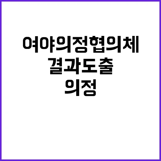 결과 도출 여야의정…