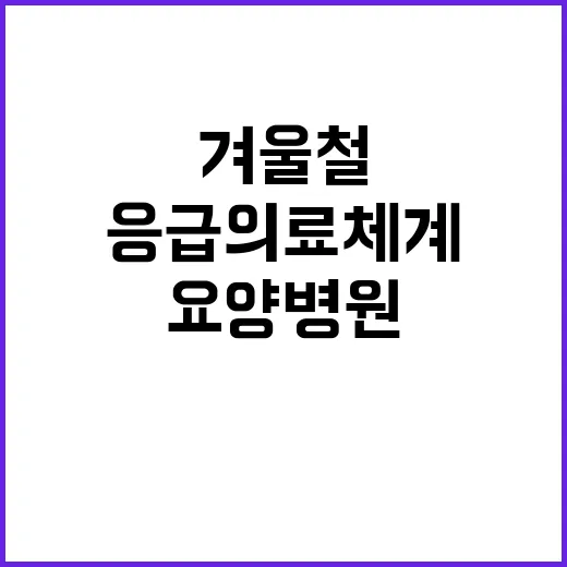 겨울철 응급의료체계…