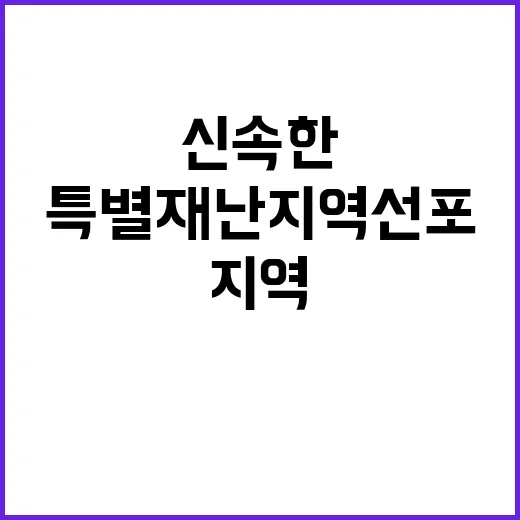 특별재난지역 선포 …