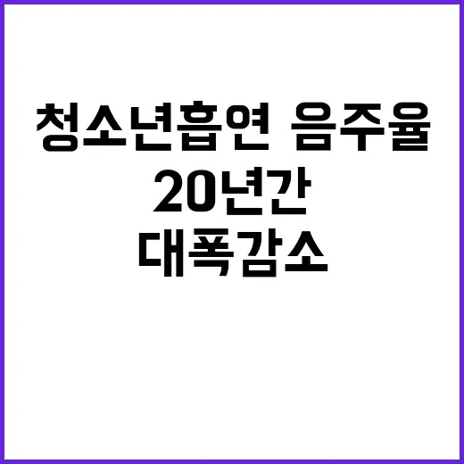 청소년 흡연·음주율 20년 간 대폭 감소 사실!