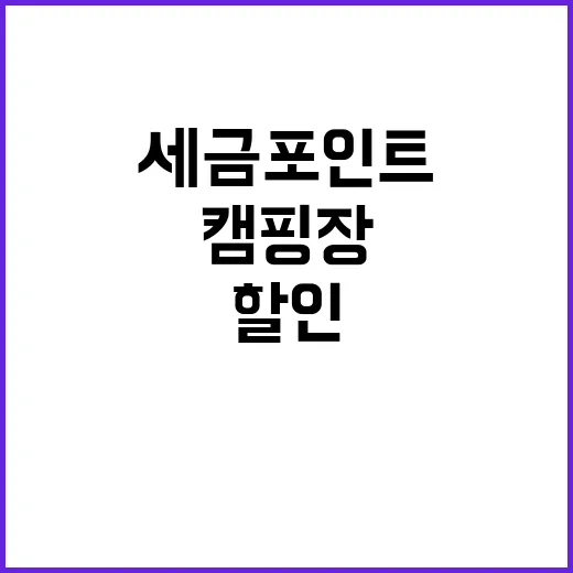 세금포인트 캠핑장 할인 방법 공개! 지금 확인하세요!