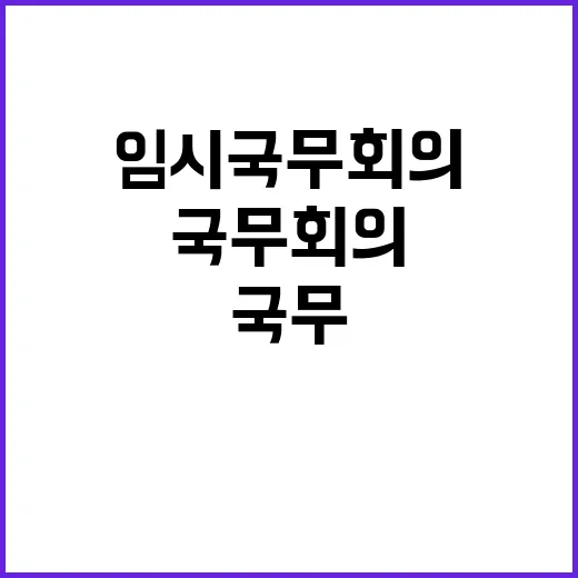 국조실 19일 임시 국무회의 개최 여부 불확실!