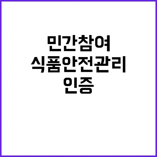 식품안전관리 민간참여로 인증 부담 한 번에 해소!