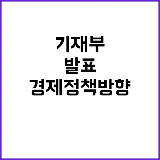 경제정책방향 기재부 “아직 결정 안 됐다” 발표!