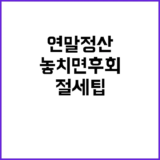 연말정산 절세 팁 놓치면 후회하는 포인트들!